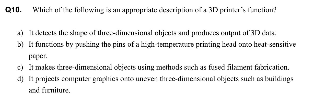 Original 2025 Autumn · Subject A, question 10. Accessible description follows.